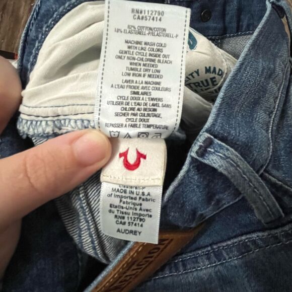 True Religion Audrey Slim Boyfriend Denim Blue Jeans Size 26 Made in the USA - Picture 13 of 13